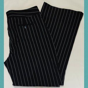 Attitude Navy Striped High Rise Wide Leg Trousers